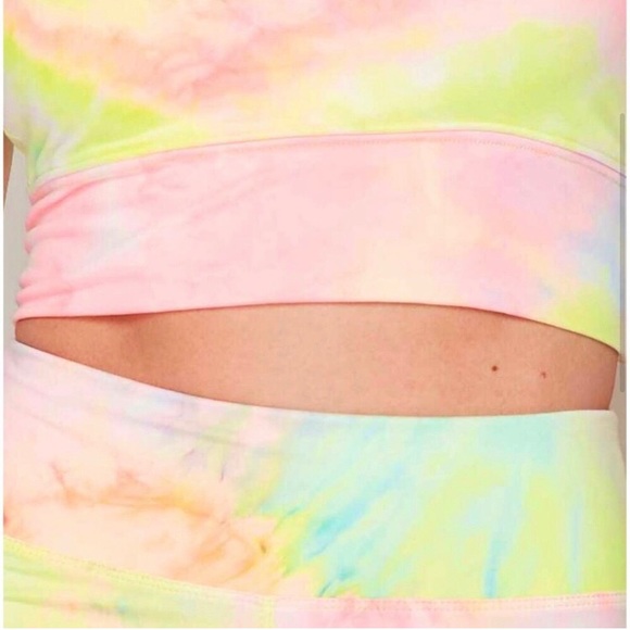 LAST ONE: Sherbet neon tie dye buttery soft yoga activewear set - Picture 4 of 6